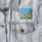 tijgers vierkante button 5,1 cm (In situ)