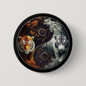 Tijgers Yin Yang Ronde Button 5,7 Cm (Voorkant)
