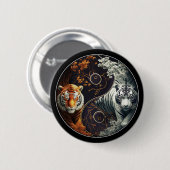 Tijgers Yin Yang Ronde Button 5,7 Cm (Voorkant /achterkant)