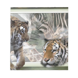 Tijgers, Zebra, Giraffe, primitief Oerwoud Notitieblok