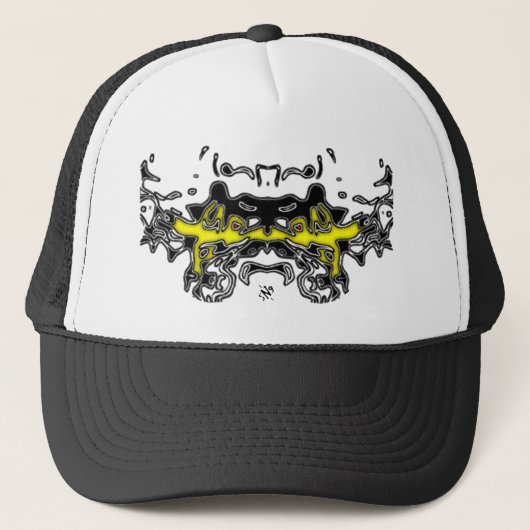 Tijgerschets (geel 2) trucker pet (Voorkant)