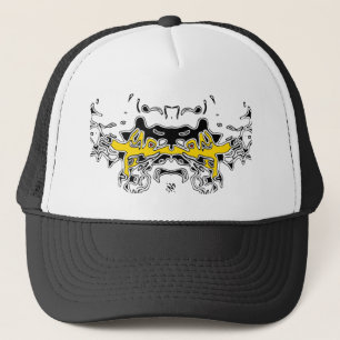 Tijgerschets (geel) trucker pet