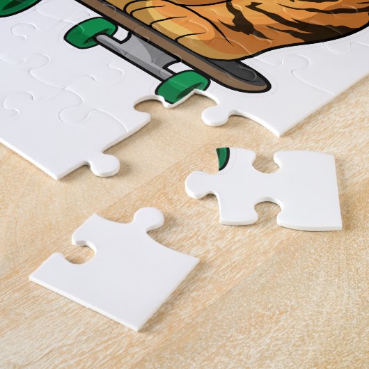 tijgerskateboard legpuzzel (Zijkant)