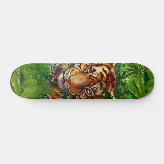 Tijgerskateboard | Oerwoud Kunstskateboard Persoonlijk Skateboard (Horizontaal)
