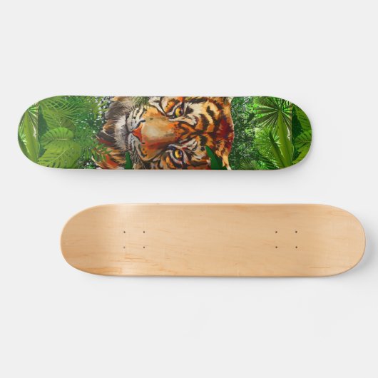 Tijgerskateboard | Oerwoud Kunstskateboard Persoonlijk Skateboard (Horizontaal)
