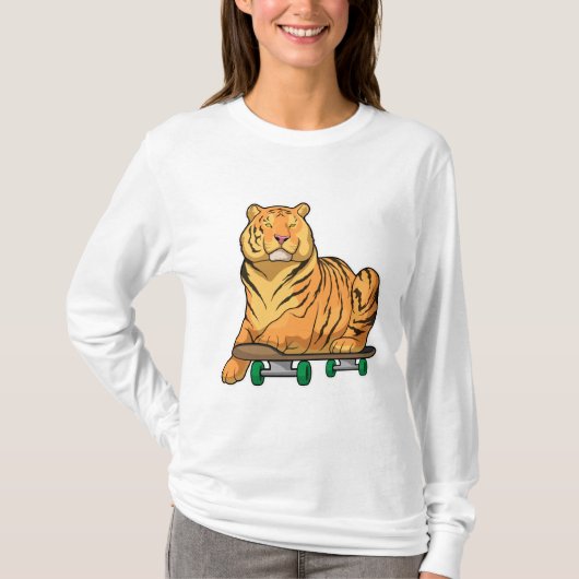tijgerskateboard t-shirt (Voorkant)