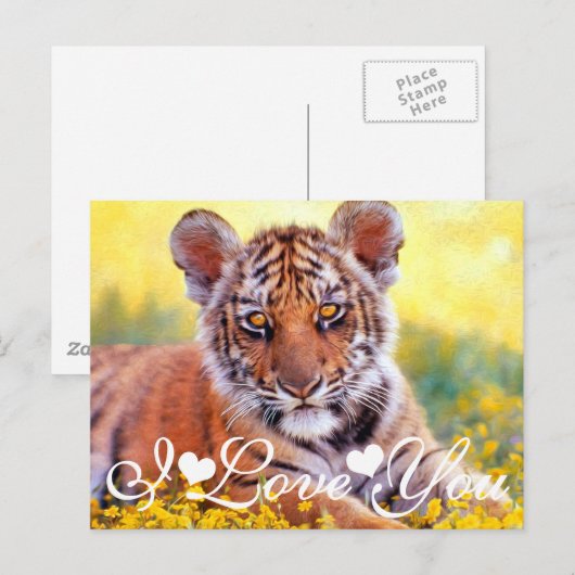 Tijgersnede, ik hou van je briefkaart (Voorkant / Achterkant)