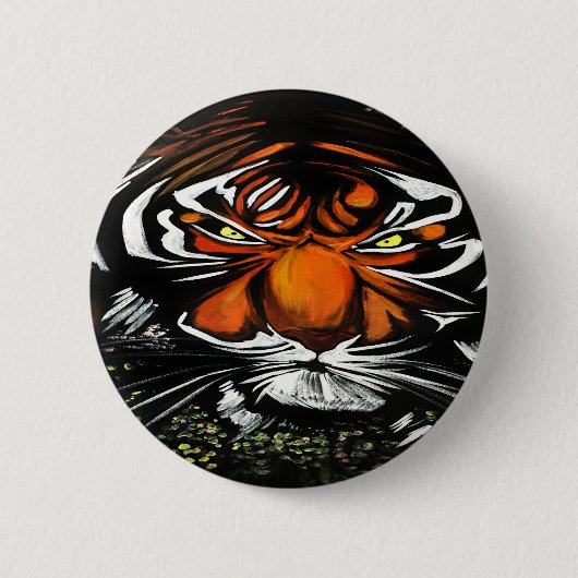 Tijgerstaart Ronde Button 5,7 Cm (Voorkant)