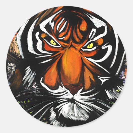 Tijgerstaart Ronde Sticker (Voorkant)