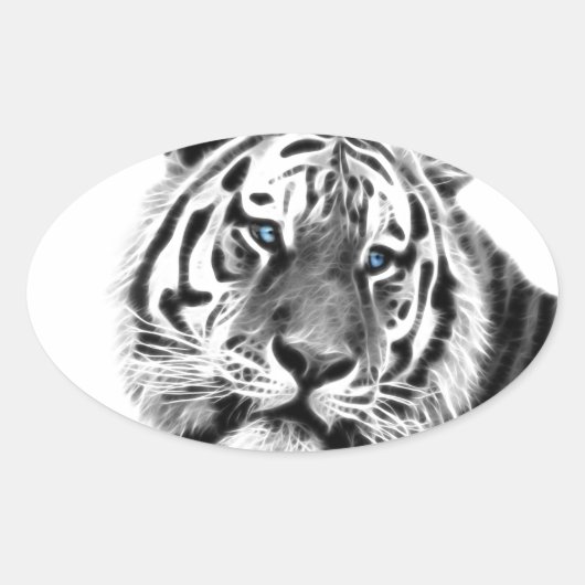 tijgerstapes ovale sticker (Voorkant)