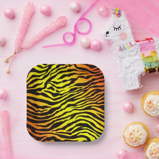 tijgerstapes papieren bordje (Feest)