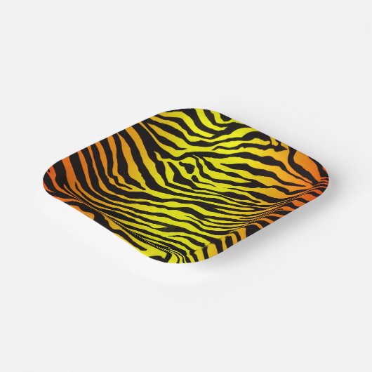 tijgerstapes papieren bordje (Gebogen)