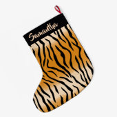 Tijgerstapes Pattern Grote kerststop Grote Kerstsok (Achterkant (Hangend))