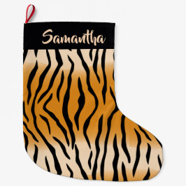 Tijgerstapes Pattern Grote kerststop Kerstsok