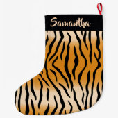 Tijgerstapes Pattern Grote kerststop Kerstsok (Achterkant)