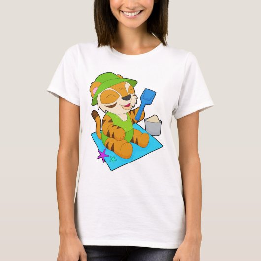 Tijgerstrand Zand Zomer T-shirt (Voorkant)