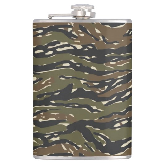 Tijgerstreep Camouflagepatroon Heupfles (Voorkant)