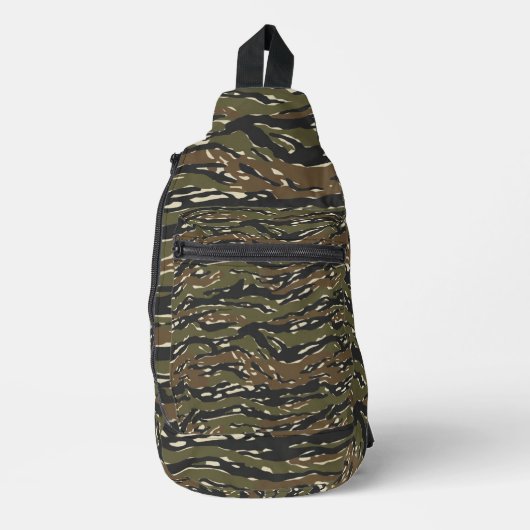 Tijgerstreep Camouflagepatroon Sling Bag (Voorkant)