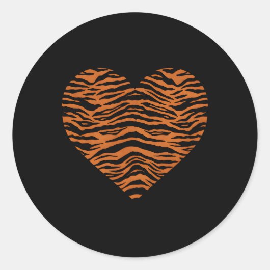 Tijgerstreep Hij Grote Kat Safari Dier Ronde Sticker (Voorkant)