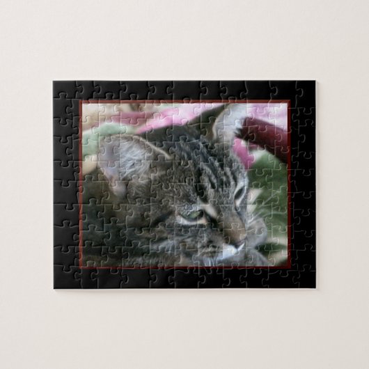 Tijgerstreep poes legpuzzel (Horizontaal)