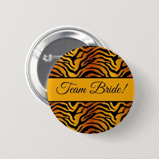 Tijgerstreep ronde button 5,7 cm (Voorkant /achterkant)