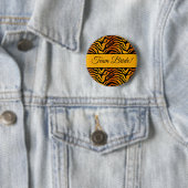 Tijgerstreep ronde button 5,7 cm (In situ)