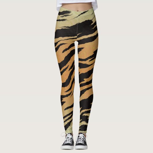 Tijgerstrepen Cute Dierprint Leggings (Voorkant)