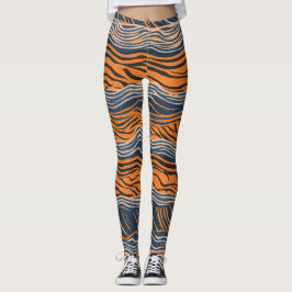 Tijgerstrepen door de huid geïnspireerd ontwerp leggings