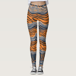 Tijgerstrepen door de huid geïnspireerd ontwerp leggings