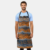 Tijgerstrepen door de huid geïnspireerd ontwerp schort (Gedragen)