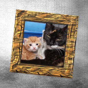 Tijgerstrepen foto rand magneet