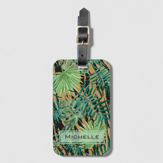 Tijgerstrepen Jungle Camouflage Persoonlijk Bagagelabel (Voorkant (verticaal))