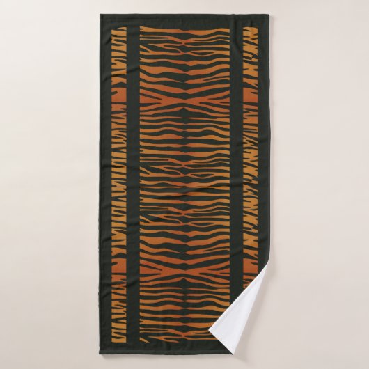 Tijgerstrepen met rand badhanddoek (Badhanddoek)