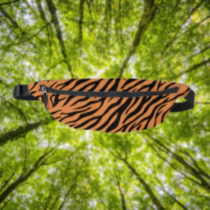 Tijgerstrepen op oranje – Krachtige dierenprint Heuptasje