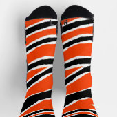 Tijgerstrepen Sinaasappel Wit Zwart Patroon Sokken (Top)