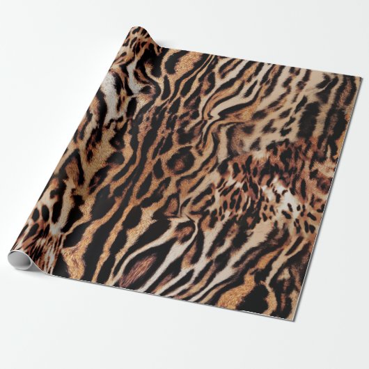 Tijgerstrepenpatroon Cadeaupapier (Uitgerold)