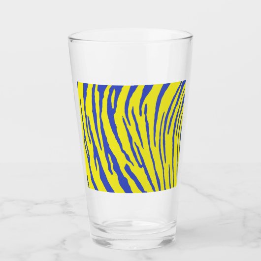 Tijgerstrepes Geel Blauw Glas (Voorkant)