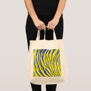 Tijgerstrepes Geel Blauw Tote Bag