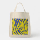 Tijgerstrepes Geel Blauw Tote Bag (Achterkant)
