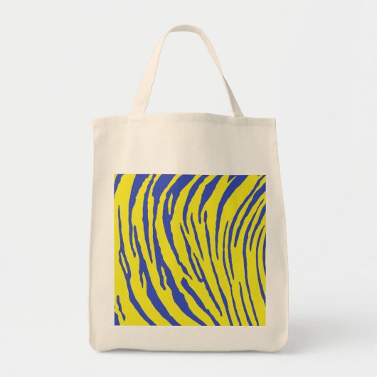 Tijgerstrepes Geel Blauw Tote Bag (Voorkant)