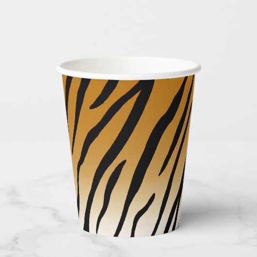 Tijgerstripes — Exotic Animal Print Papieren Bekers (Achterkant)