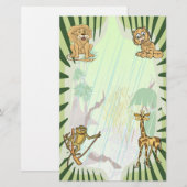 Tijgerstrips Oerwoud Baby shower Briefpapier (Voorkant / Achterkant)