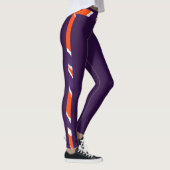 Tijgerstrook- Paarse Oranje Football ontwerp Leggings (Rechts)