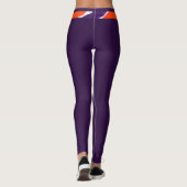 Tijgerstrook- Paarse Oranje Football ontwerp Leggings (Achterkant)