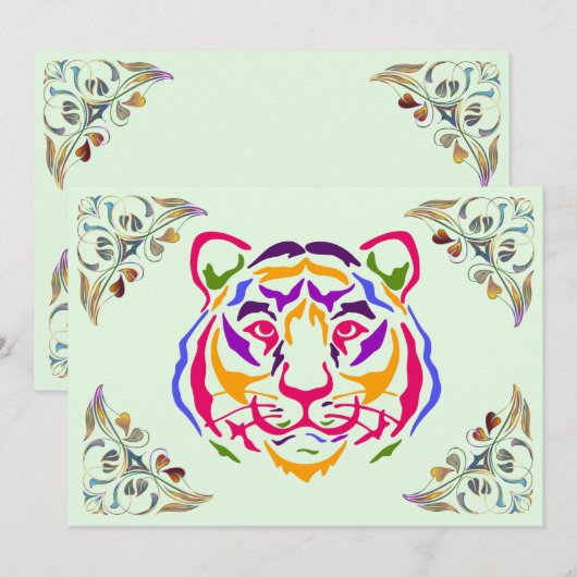 Tijgeruitnodiging Kaart (Voorkant / Achterkant)