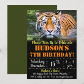 Tijgerverjaardagsuitnodiging Kaart (Voorkant / Achterkant)