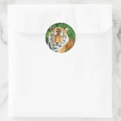 Tijgerversoepeling Ronde Sticker (Tas)