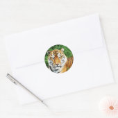 Tijgerversoepeling Ronde Sticker (Envelop)