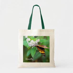 tijgervlinder op witte Canvas tas