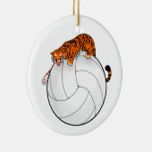 Tijgervolleyball keramische kerstversiering keramisch ornament (Rechts)
